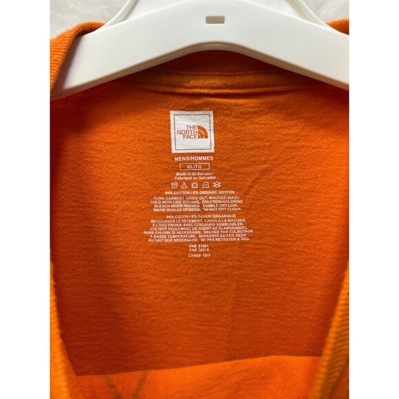 The North Face Mens XL Orange Unique Rare Mountain LOGO Graphic Tee t-shirt - Picture 4 of 5